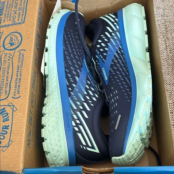 Brooks Ghost 13 Women's Shoes - Blue and Black - Picture 1 of 8